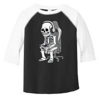 Gaming Halloween Skeleton Scary Gamer Kids Toddler Fine Jersey T-Shirt