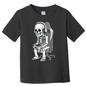 Gaming Halloween Skeleton Scary Gamer Kids Toddler T-Shirt