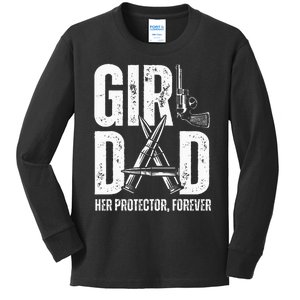 GirlDad Her Solder Forever Proud Fathers Day Dad Kids Long Sleeve Shirt