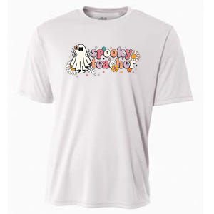 Groovy Halloween Spooky Teacher Trick Or Teach Teacher Cooling Performance Crew T-Shirt