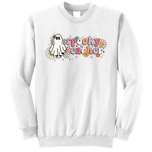 Groovy Halloween Spooky Teacher Trick Or Teach Teacher Sweatshirt