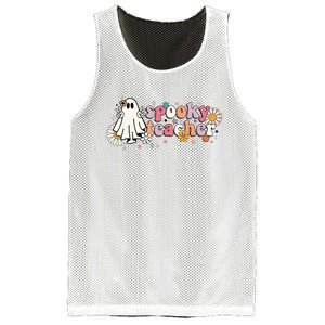 Groovy Halloween Spooky Teacher Trick Or Teach Teacher Mesh Reversible Basketball Jersey Tank