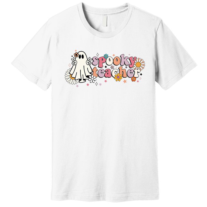 Groovy Halloween Spooky Teacher Trick Or Teach Teacher Premium T-Shirt