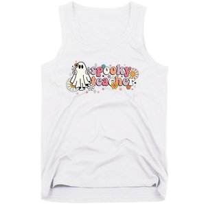 Groovy Halloween Spooky Teacher Trick Or Teach Teacher Tank Top