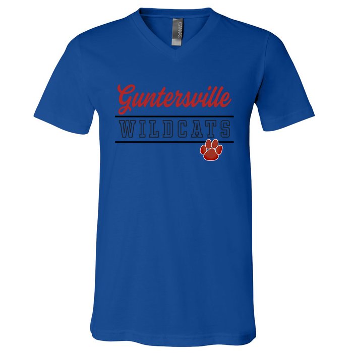 Guntersville High School Wildcats Great Gift C4 V-Neck T-Shirt