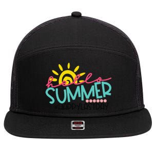 Graduation Hello Summer Happy Last Day Teacher 7 Panel Mesh Trucker Snapback Hat