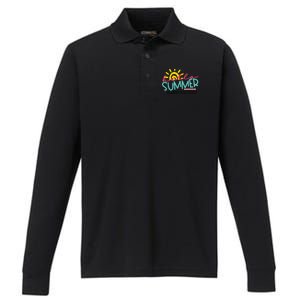 Graduation Hello Summer Happy Last Day Teacher Performance Long Sleeve Polo