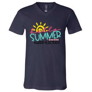 Graduation Hello Summer Happy Last Day Teacher V-Neck T-Shirt