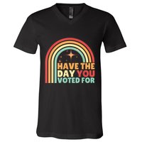 Groovy Have The Day You Voted For Retro V-Neck T-Shirt