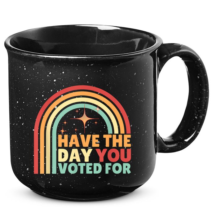Groovy Have The Day You Voted For Retro 15oz Campfire Ceramic Mug