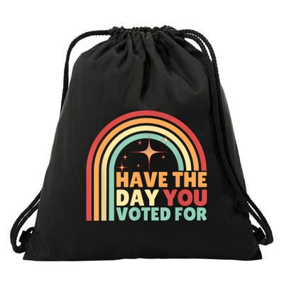 Groovy Have The Day You Voted For Retro Drawstring Bag