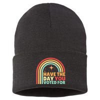 Groovy Have The Day You Voted For Retro Sustainable Knit Beanie
