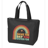 Groovy Have The Day You Voted For Retro Zip Tote Bag