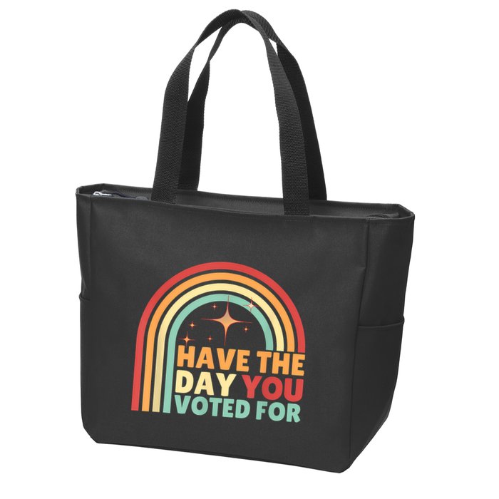 Groovy Have The Day You Voted For Retro Zip Tote Bag