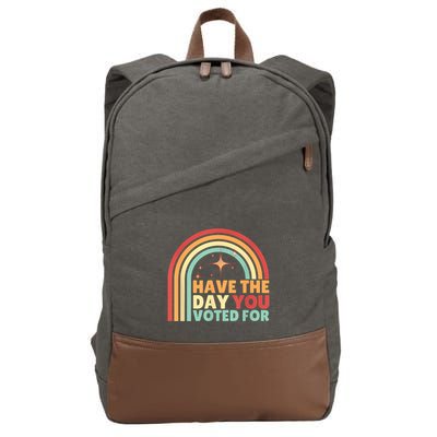 Groovy Have The Day You Voted For Retro Cotton Canvas Backpack