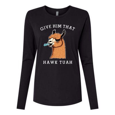 Give Him That Hawk Tuah Funny Sheep Viral Meme Womens Cotton Relaxed Long Sleeve T-Shirt