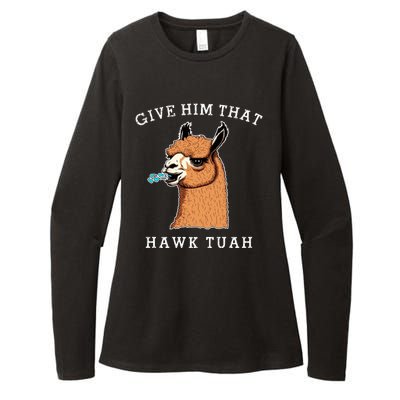 Give Him That Hawk Tuah Funny Sheep Viral Meme Womens CVC Long Sleeve Shirt