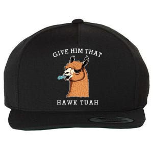 Give Him That Hawk Tuah Funny Sheep Viral Meme Wool Snapback Cap