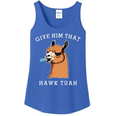 Give Him That Hawk Tuah Funny Sheep Viral Meme Ladies Essential Tank