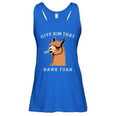 Give Him That Hawk Tuah Funny Sheep Viral Meme Ladies Essential Flowy Tank