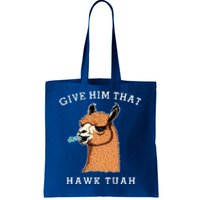 Give Him That Hawk Tuah Funny Sheep Viral Meme Tote Bag