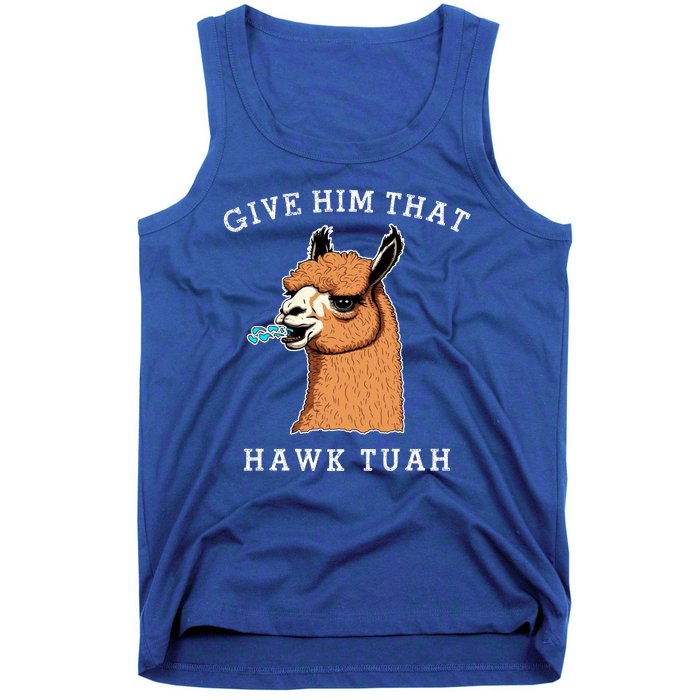 Give Him That Hawk Tuah Funny Sheep Viral Meme Tank Top