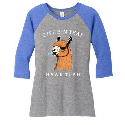 Give Him That Hawk Tuah Funny Sheep Viral Meme Women's Tri-Blend 3/4-Sleeve Raglan Shirt