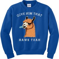 Give Him That Hawk Tuah Funny Sheep Viral Meme Kids Sweatshirt