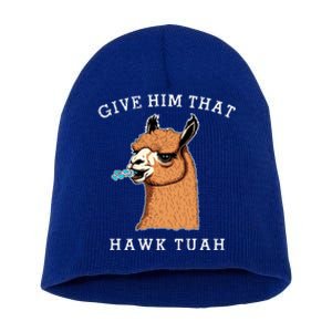 Give Him That Hawk Tuah Funny Sheep Viral Meme Short Acrylic Beanie