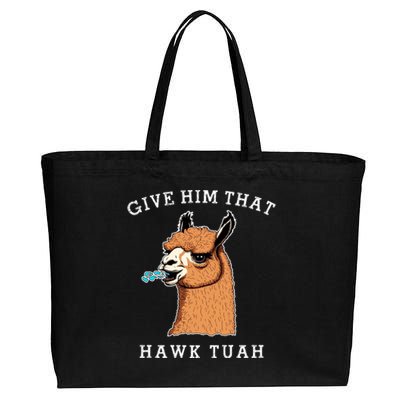 Give Him That Hawk Tuah Funny Sheep Viral Meme Cotton Canvas Jumbo Tote