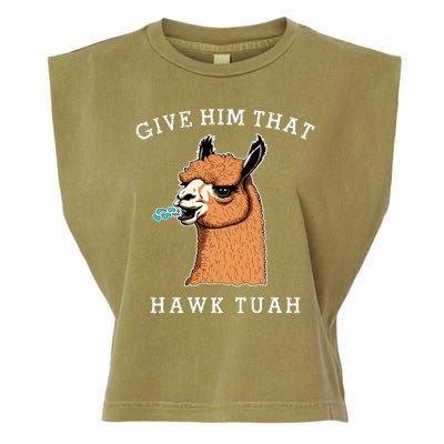 Give Him That Hawk Tuah Funny Sheep Viral Meme Garment-Dyed Women's Muscle Tee