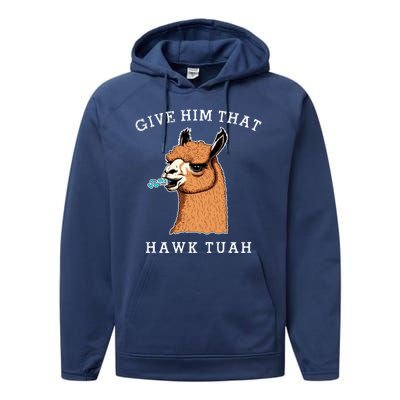 Give Him That Hawk Tuah Funny Sheep Viral Meme Performance Fleece Hoodie