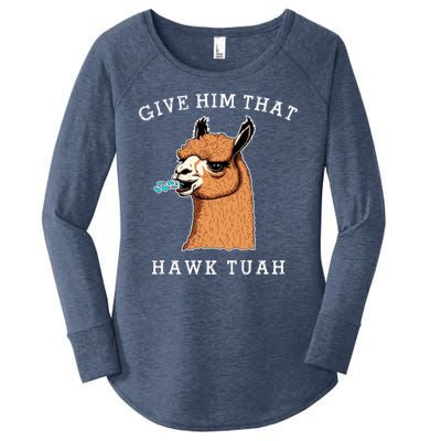 Give Him That Hawk Tuah Funny Sheep Viral Meme Women's Perfect Tri Tunic Long Sleeve Shirt