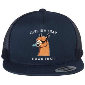 Give Him That Hawk Tuah Funny Sheep Viral Meme Flat Bill Trucker Hat