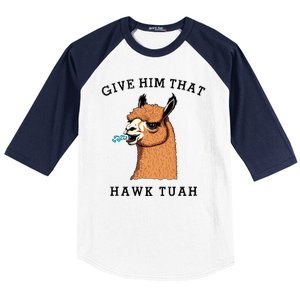 Give Him That Hawk Tuah Funny Sheep Viral Meme Baseball Sleeve Shirt