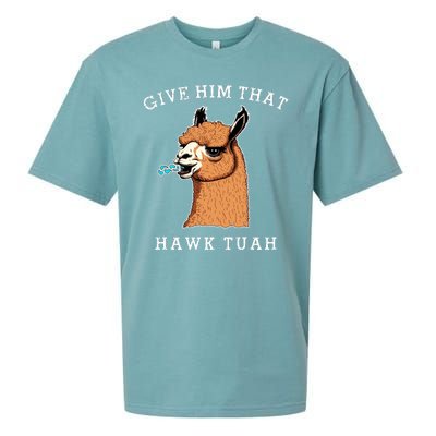 Give Him That Hawk Tuah Funny Sheep Viral Meme Sueded Cloud Jersey T-Shirt