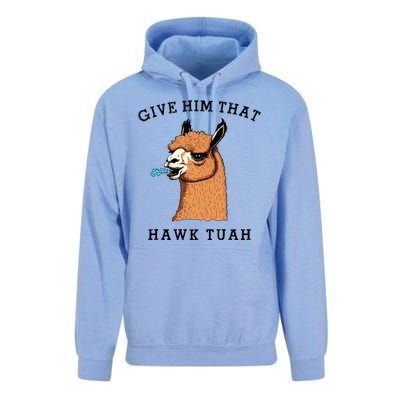 Give Him That Hawk Tuah Funny Sheep Viral Meme Unisex Surf Hoodie