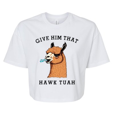 Give Him That Hawk Tuah Funny Sheep Viral Meme Bella+Canvas Jersey Crop Tee