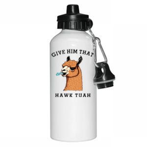 Give Him That Hawk Tuah Funny Sheep Viral Meme Aluminum Water Bottle