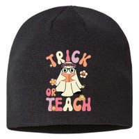 Groovy Halloween Trick or Teach Retro Floral Ghost Teacher Sustainable Beanie