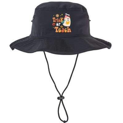 Groovy Halloween Trick Or Teach Floral Ghost Teacher Bucket Hat