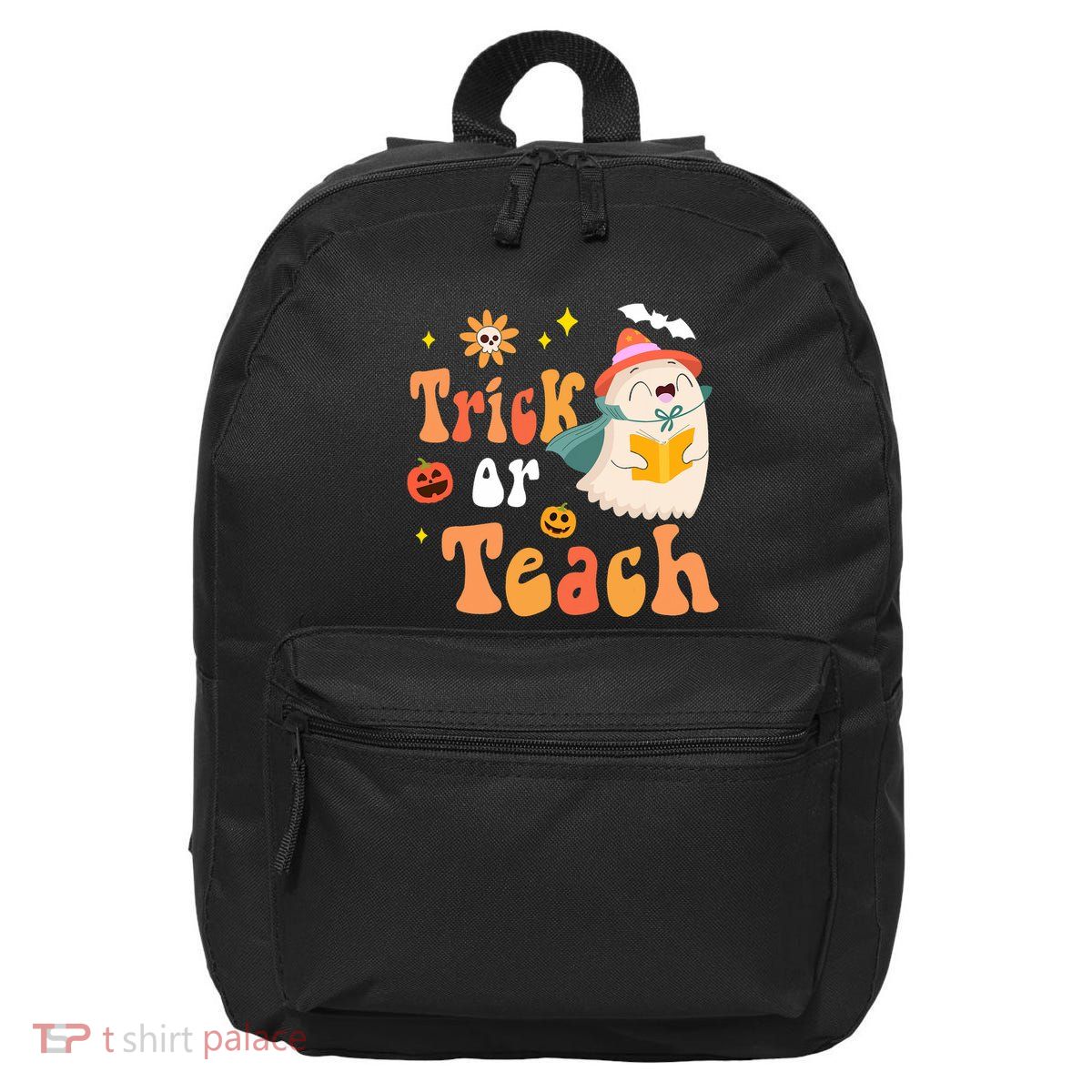 Groovy Halloween Trick Or Teach Floral Ghost Teacher 16 in Basic Backpack