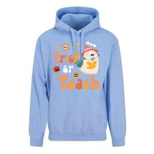 Groovy Halloween Trick Or Teach Floral Ghost Teacher Unisex Surf Hoodie