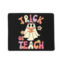 Groovy Halloween Trick Or Teach Retro Floral Ghost Teacher Mousepad