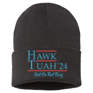 Give Him The Hawk Tuah And Spit On That Thing Sustainable Knit Beanie