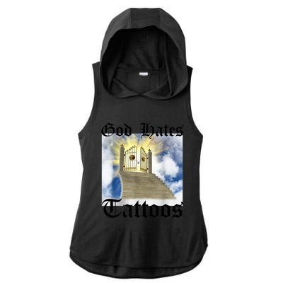 God Hates Tattoos Ladies PosiCharge Tri-Blend Wicking Draft Hoodie Tank