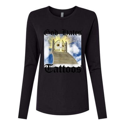 God Hates Tattoos Womens Cotton Relaxed Long Sleeve T-Shirt