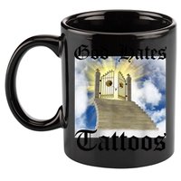 God Hates Tattoos 11oz C Handle Ceramic Mug