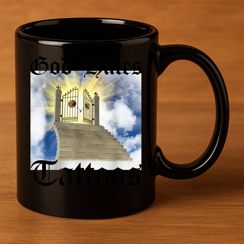 God Hates Tattoos 11oz C Handle Ceramic Mug