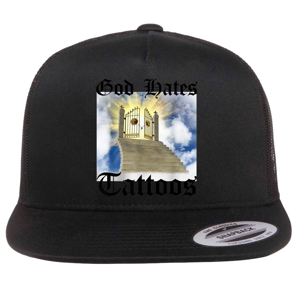 God Hates Tattoos Flat Bill Trucker Hat